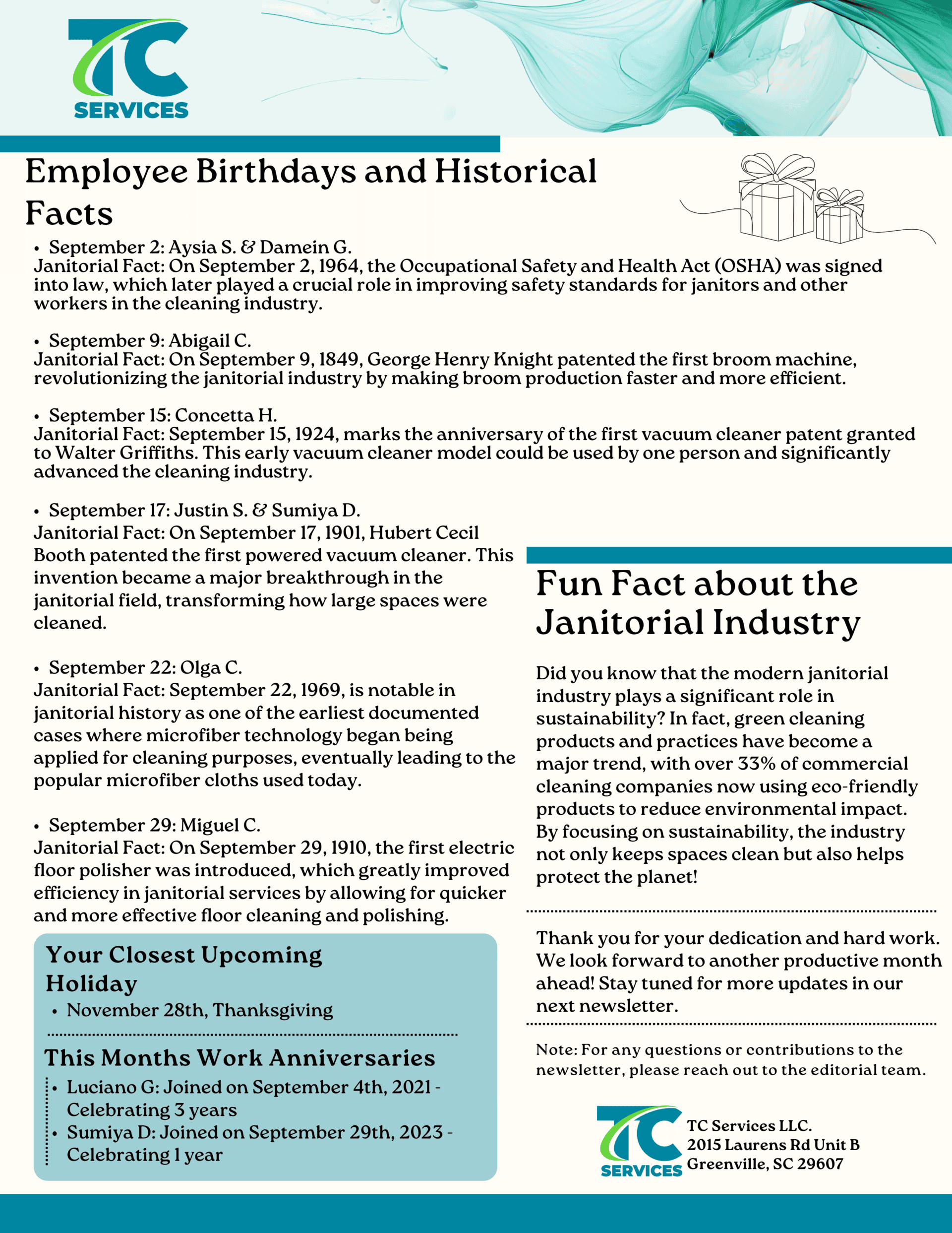 September 2024 Newsletter